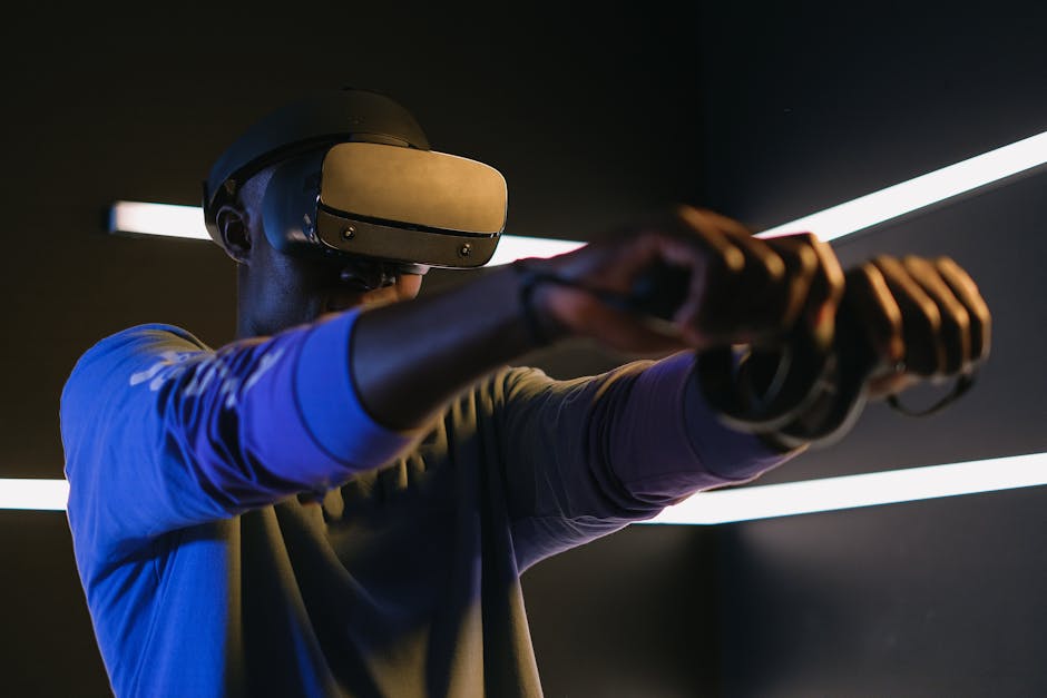 Players enjoying visual experience games